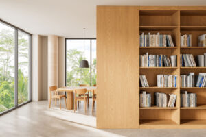 Bibliothèque et placards invisibles